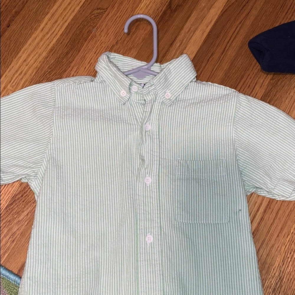 3t boys green / white seer sucker
